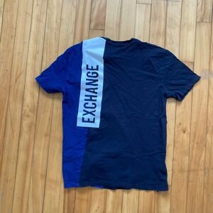 Armani Exchange AX Colorblock Logo T Shirt Mens XS Regular Blue Black White